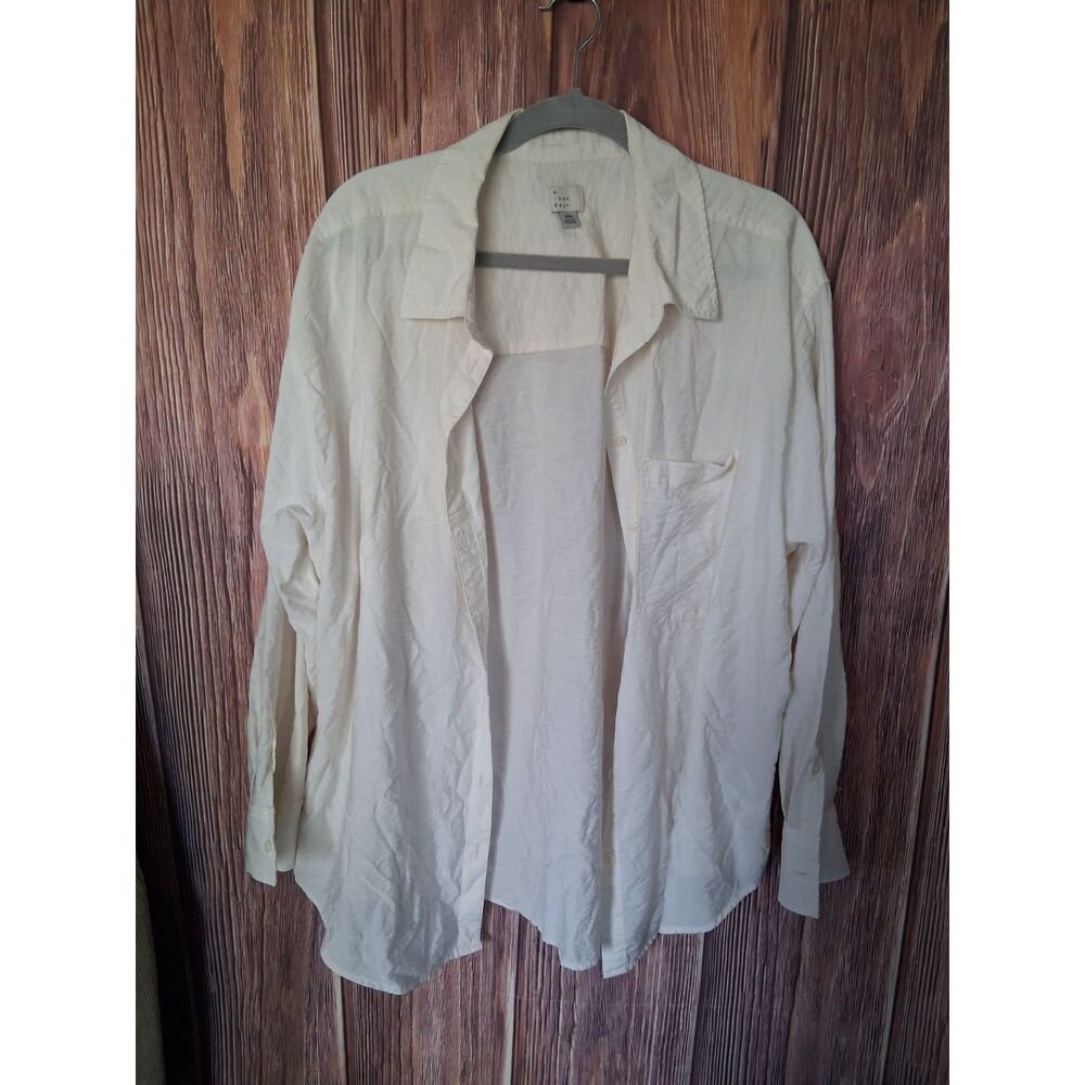 A new day lightweight long sleeve button down top size 2XL